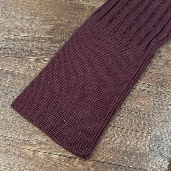 VTG 90s Y2K Brown Waffle Knit Cardigan Sweater V-Neck Button Front Wide Sleeve - Picture 4 of 11